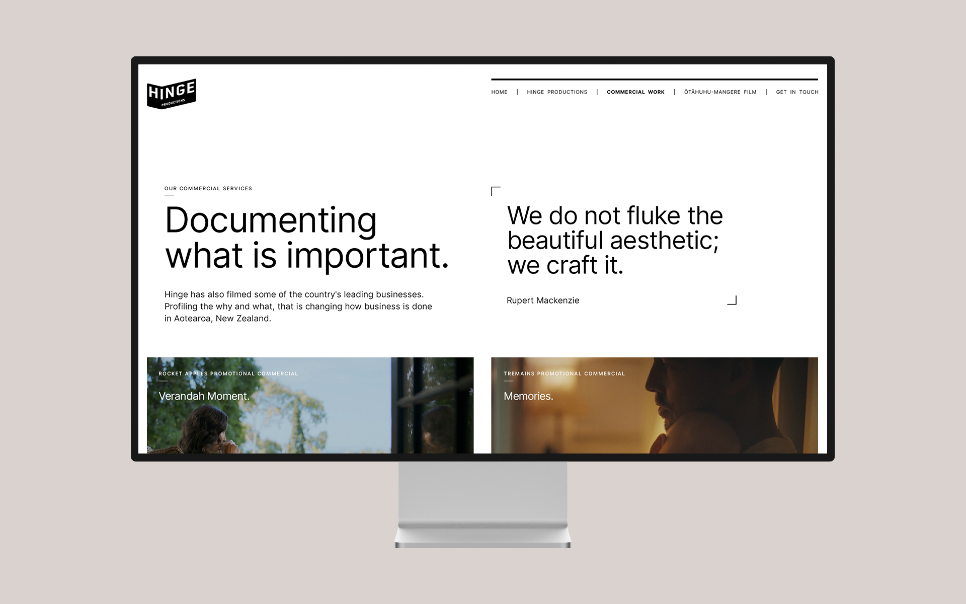 Hinge Productions UX Design.